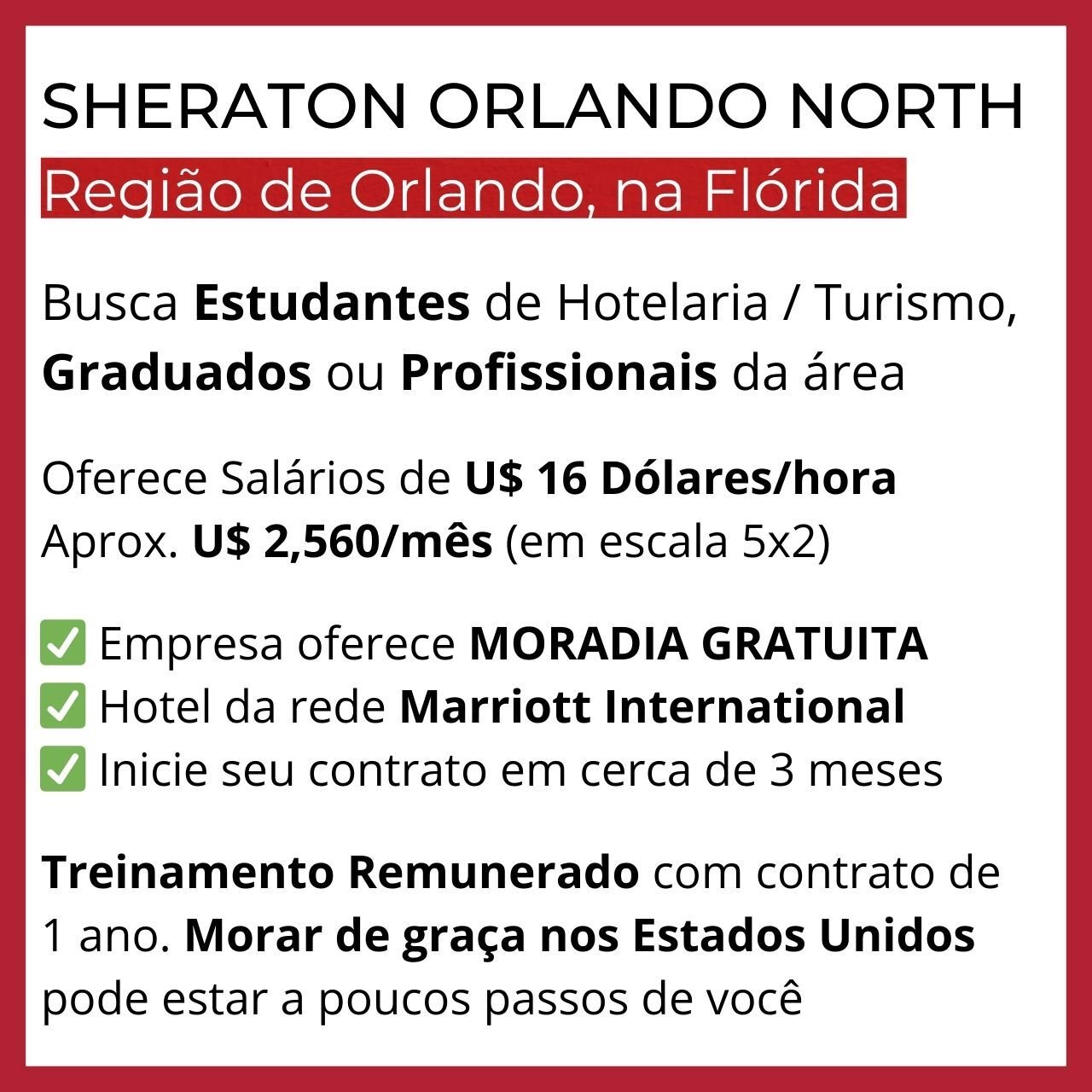 Trabalhar nos EUA 1 - Vagas em Orlando